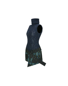 Andersson Bell (WOMEN) RAHEL CROFTER DENIM COMBINATION TOP atb998w(NAVY)