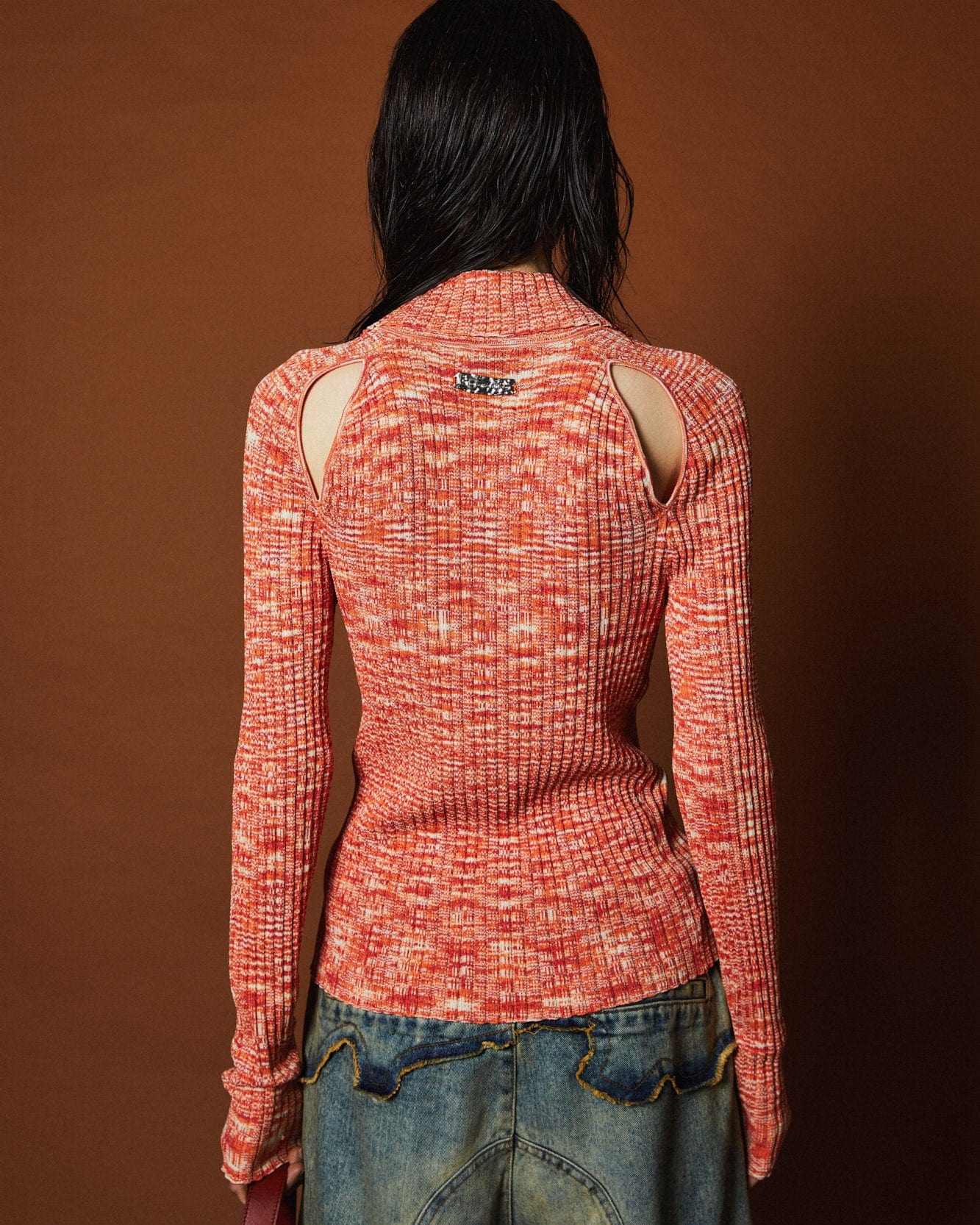 Andersson Bell (WOMEN) ROZY SLIT KNIT CARDIGAN atb1121w(ORANGE)