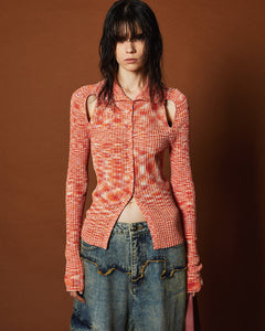 Andersson Bell (WOMEN) ROZY SLIT KNIT CARDIGAN atb1121w(ORANGE)