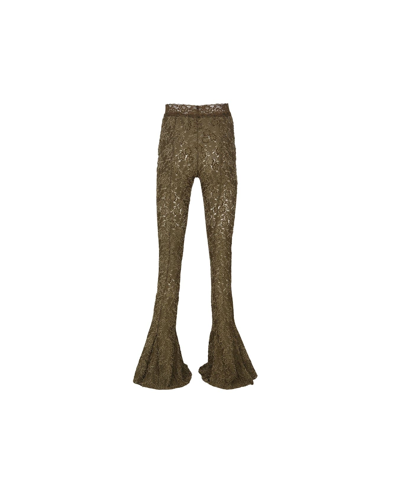 Andersson Bell (WOMEN) SEE-THROUGH LACE BOOTCUT PANTS apa655w(KHAKI)