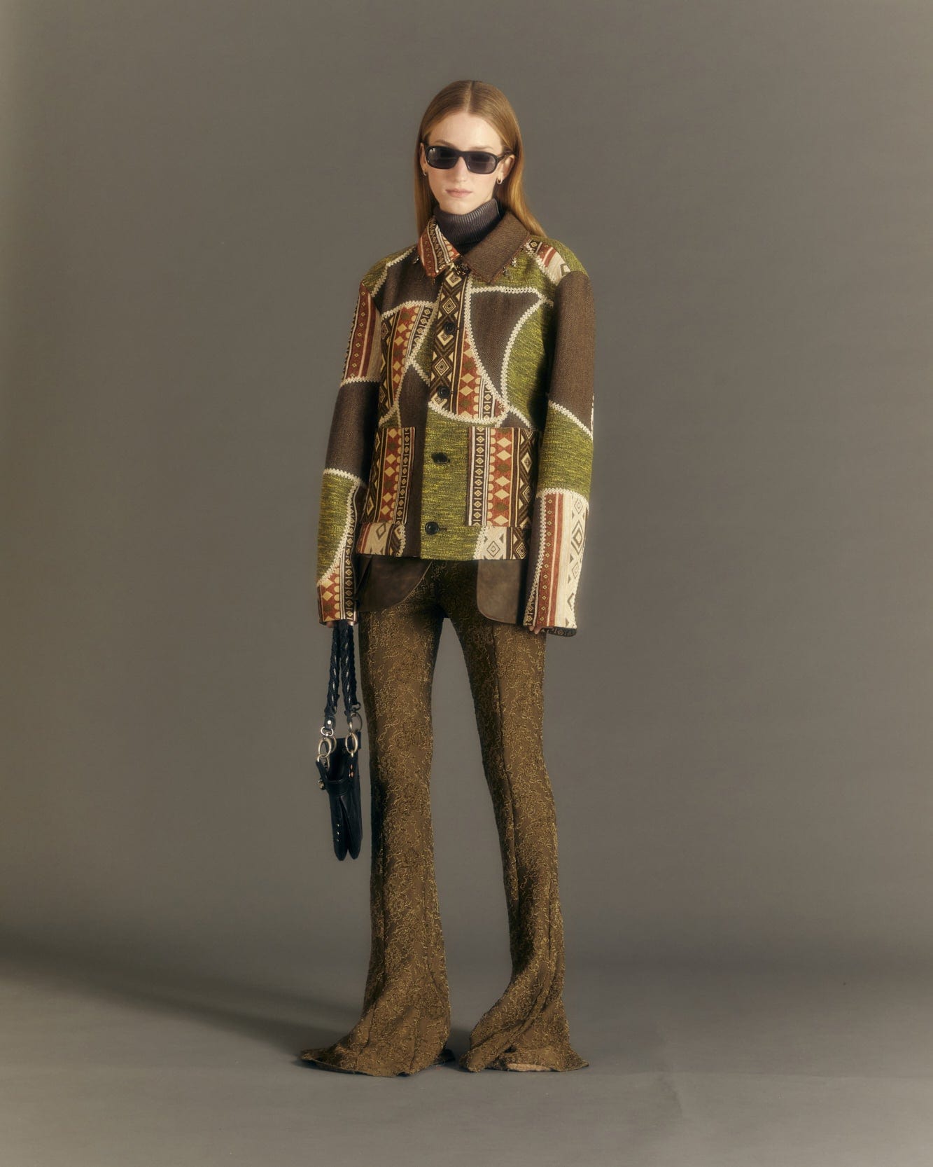 Andersson Bell (WOMEN) SEE-THROUGH LACE BOOTCUT PANTS apa655w(KHAKI)