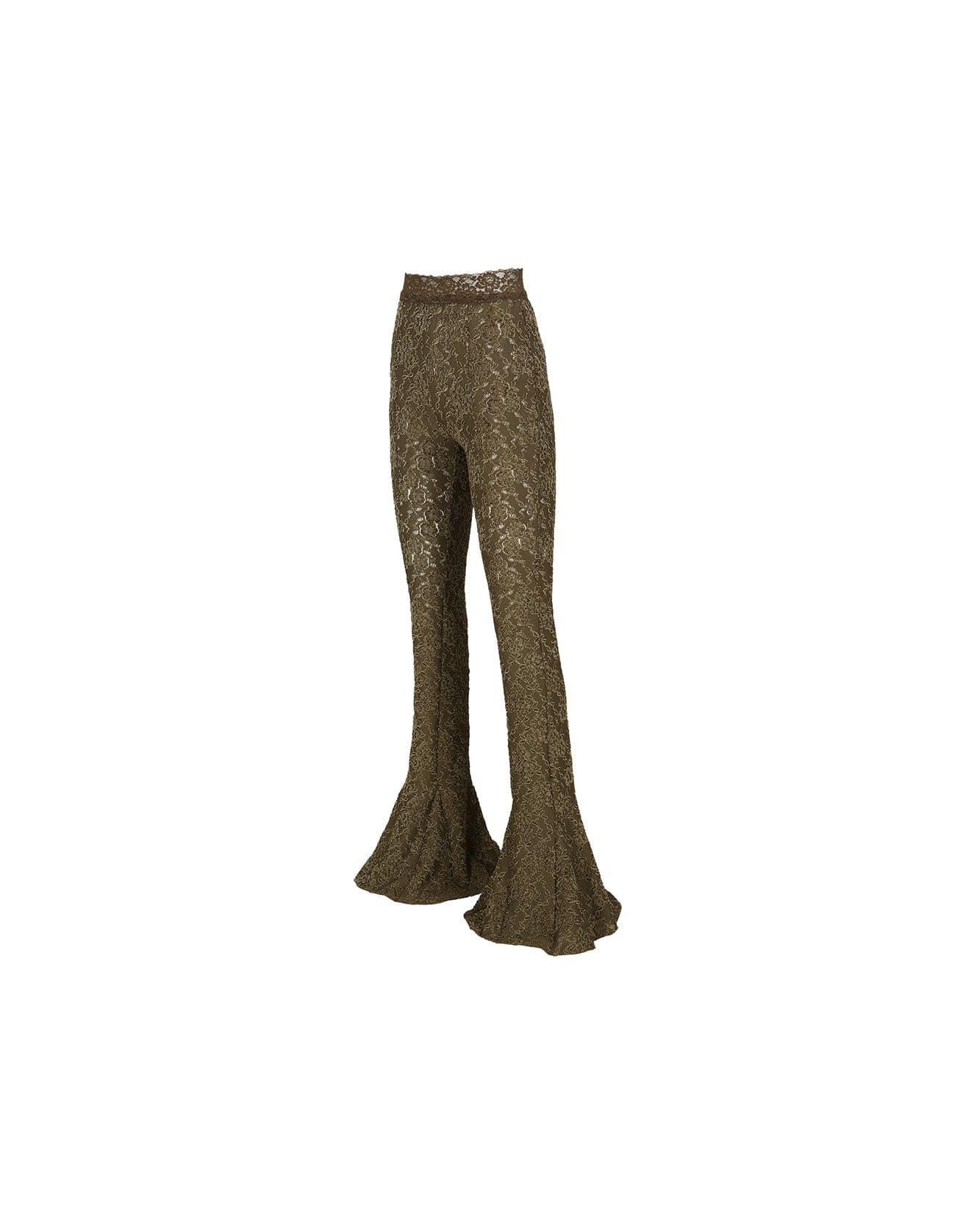 Andersson Bell (WOMEN) SEE-THROUGH LACE BOOTCUT PANTS apa655w(KHAKI)