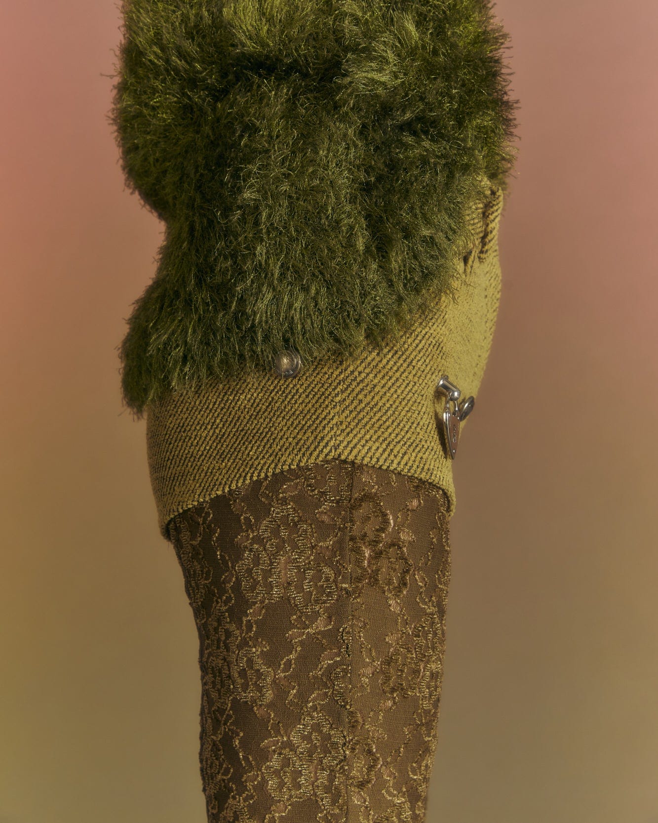 Andersson Bell (WOMEN) SEE-THROUGH LACE BOOTCUT PANTS apa655w(KHAKI)