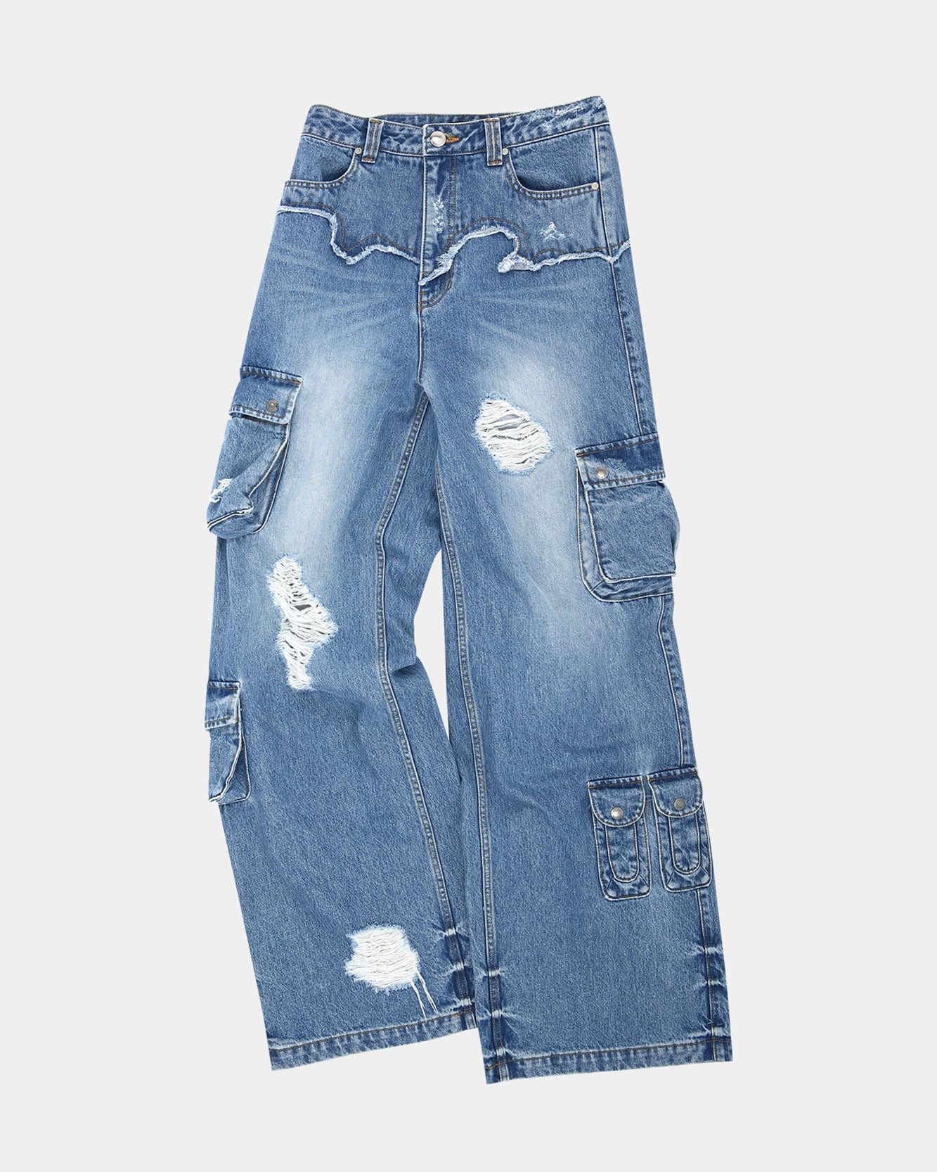 WOMEN) SIMIZ DENIM CARGO-JEANS apa720w(WASHED BLUE