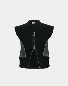 Andersson Bell (WOMEN) SOFINA BUSTIER DENIM VEST awa599w(BLUE/BLACK)