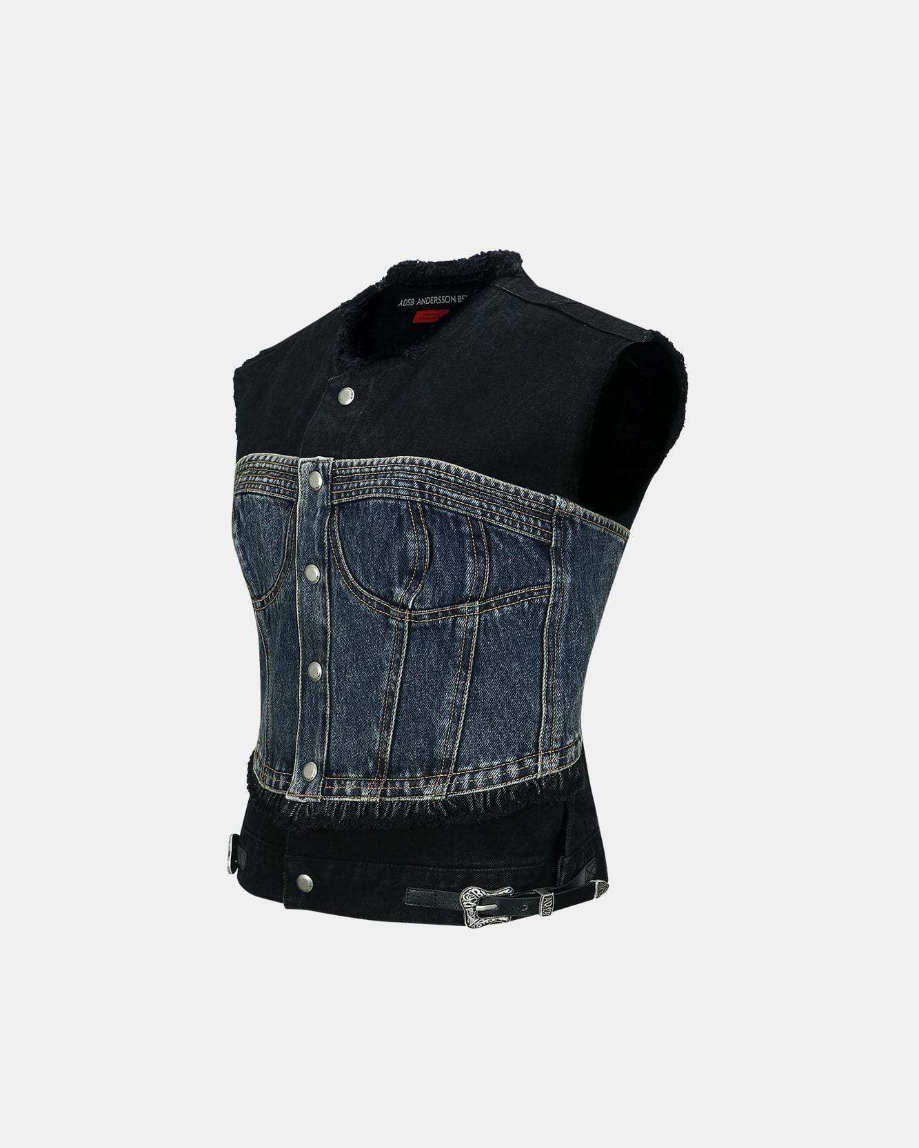 Andersson Bell (WOMEN) SOFINA BUSTIER DENIM VEST awa599w(BLUE/BLACK)