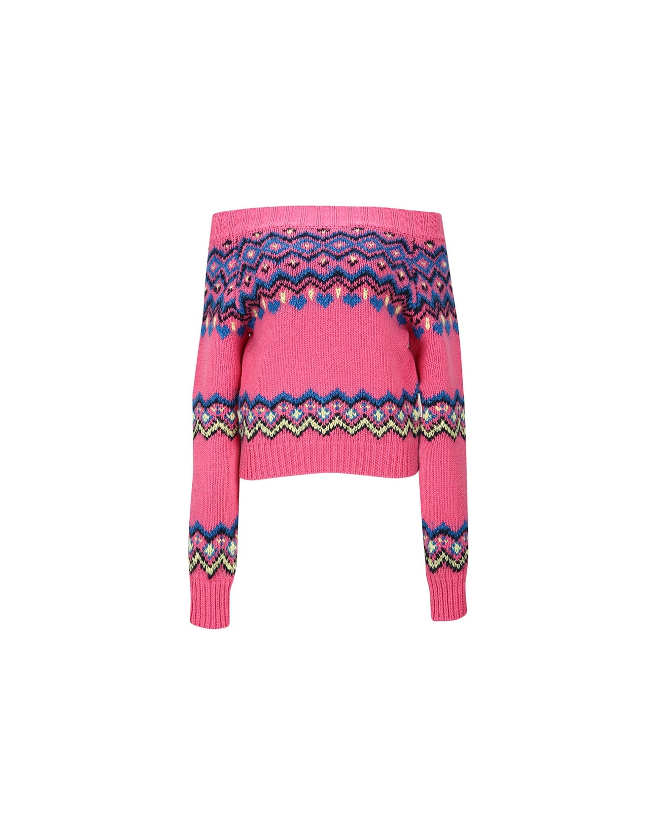 Andersson Bell (WOMEN) TAKO NORDIC OFF-SHOULDER KNIT TOP atb988w(PINK)