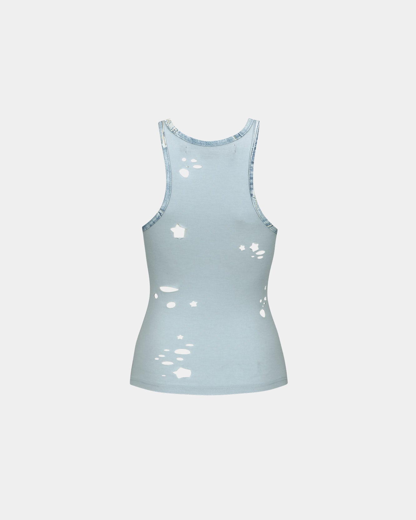 Andersson Bell (WOMEN) TATY LASER CUT-OUT SLEEVELESS TOP atb1115w(L/BLUE)