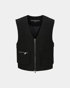 Andersson Bell WOOL V-NECK ZIP-UP VEST atb1047m(BLACK)