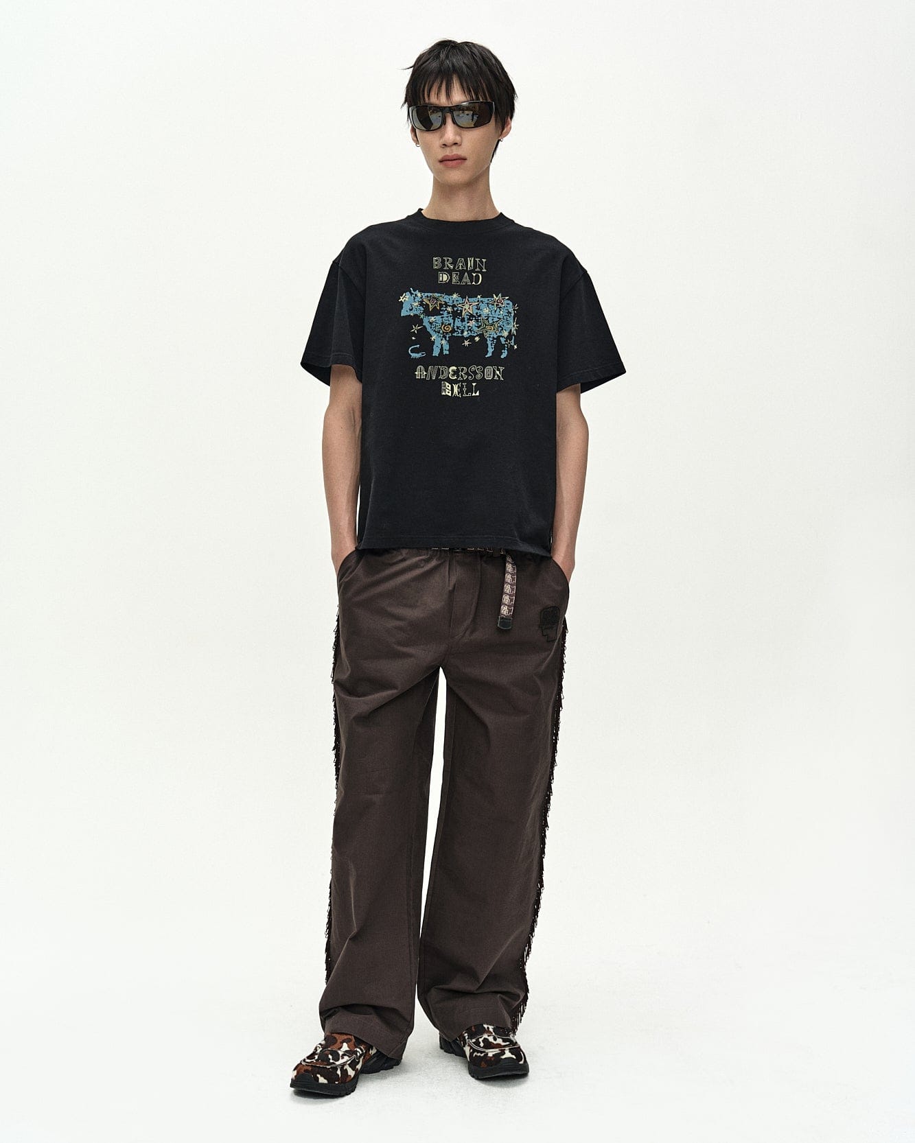 ANDERSSON BELL X BRAIN DEAD FRINGE PANTS apa925m(BROWN