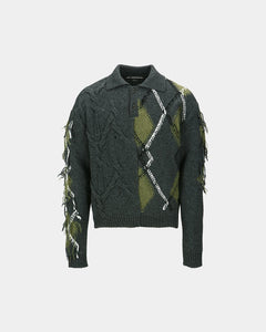 기타 ARGYLE FISHERMAN POLO SWEATER atb1346m(CHARCOAL)