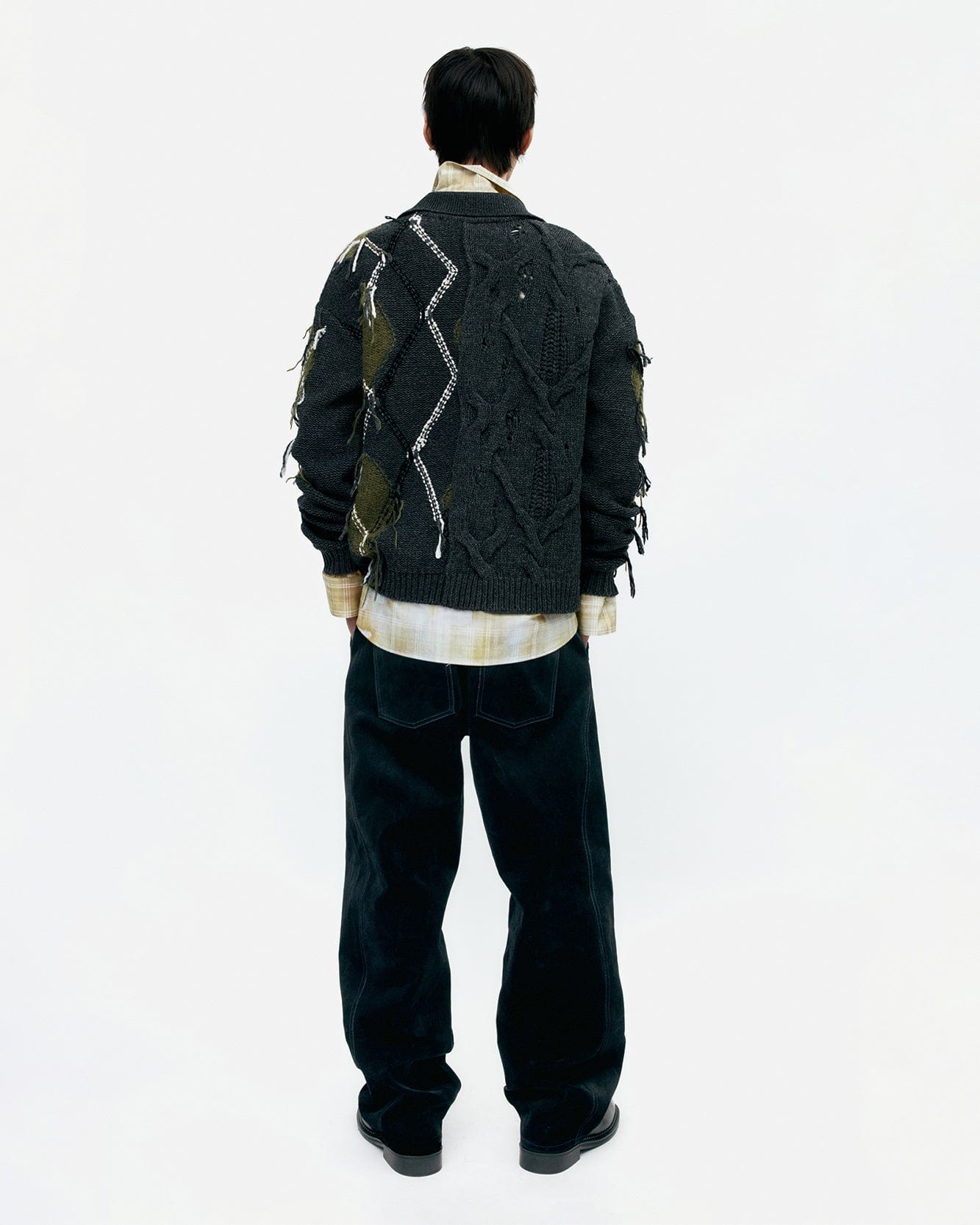 기타 ARGYLE FISHERMAN POLO SWEATER atb1346m(CHARCOAL)