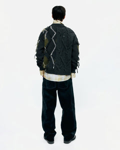기타 ARGYLE FISHERMAN POLO SWEATER atb1346m(CHARCOAL)
