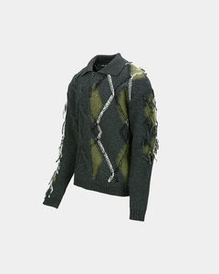 기타 ARGYLE FISHERMAN POLO SWEATER atb1346m(CHARCOAL)
