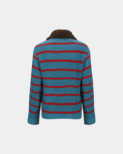 기타 ARGYLE & STRIPE HALF ZIP-UP CARDIGAN atb1376m(MULTI)