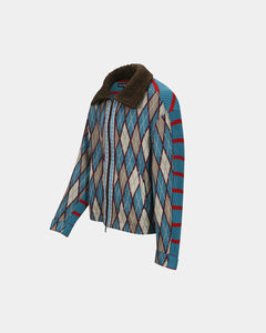 기타 ARGYLE & STRIPE HALF ZIP-UP CARDIGAN atb1376m(MULTI)