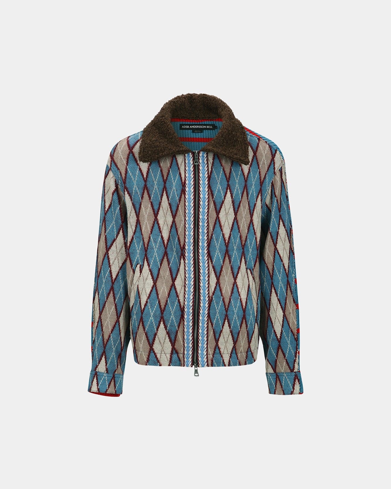 기타 ARGYLE & STRIPE HALF ZIP-UP CARDIGAN atb1376m(MULTI)
