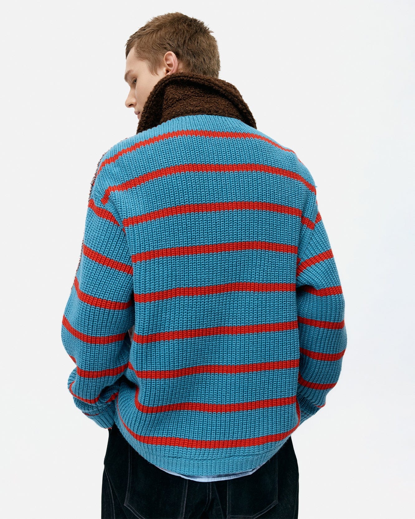 기타 ARGYLE & STRIPE HALF ZIP-UP CARDIGAN atb1376m(MULTI)