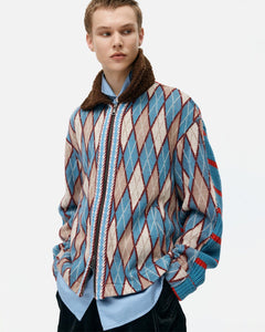 기타 ARGYLE & STRIPE HALF ZIP-UP CARDIGAN atb1376m(MULTI)