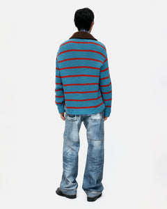 기타 ARGYLE & STRIPE HALF ZIP-UP CARDIGAN atb1376m(MULTI)