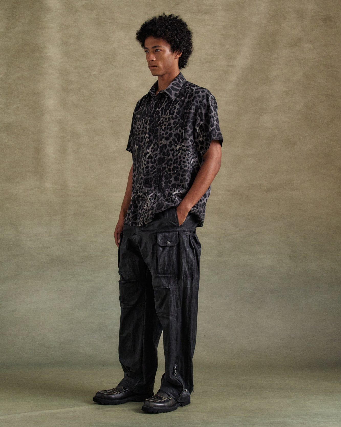 기타 BLACK LEOPARD SHIRTS atb1277m(BLACK)