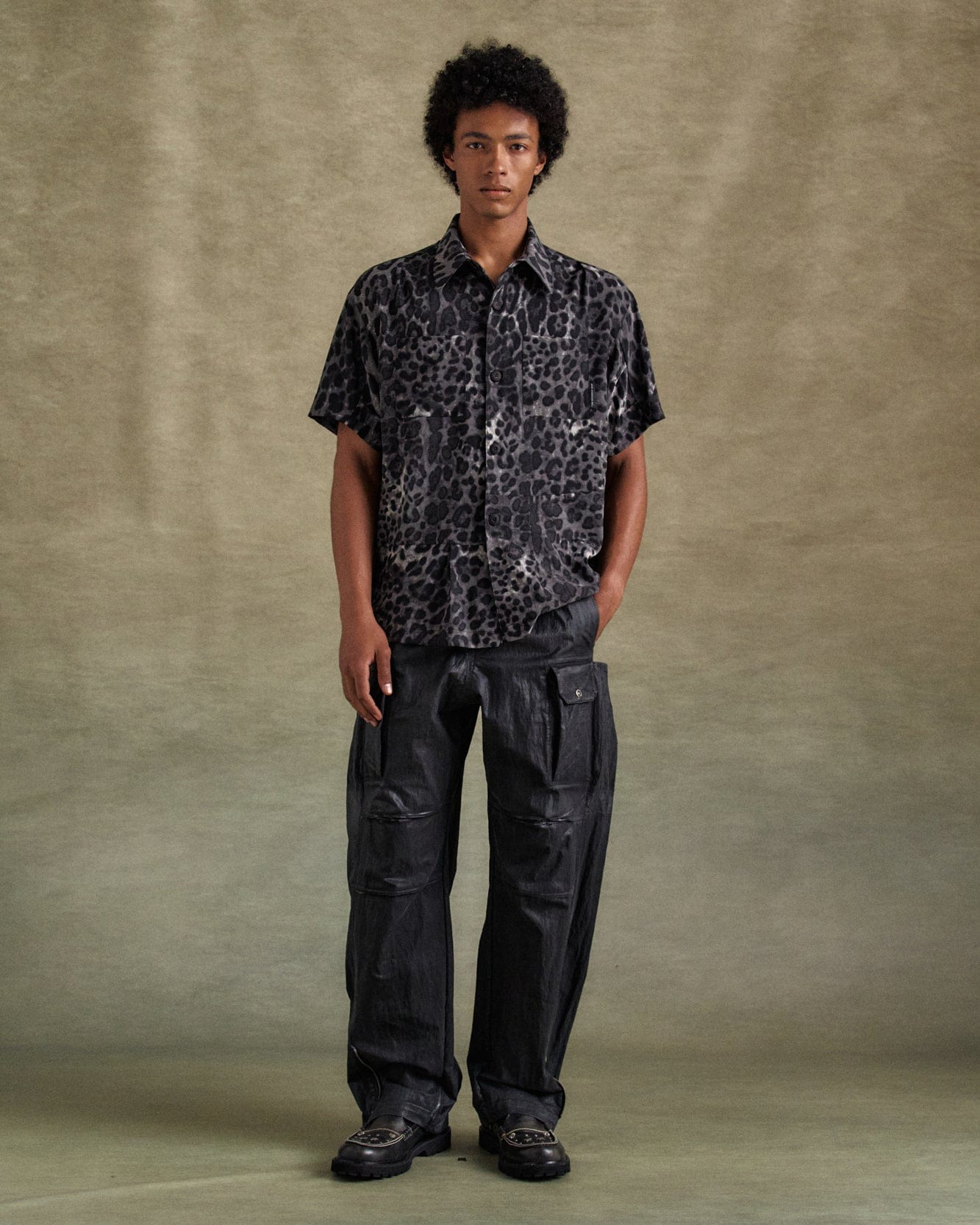 기타 BLACK LEOPARD SHIRTS atb1277m(BLACK)