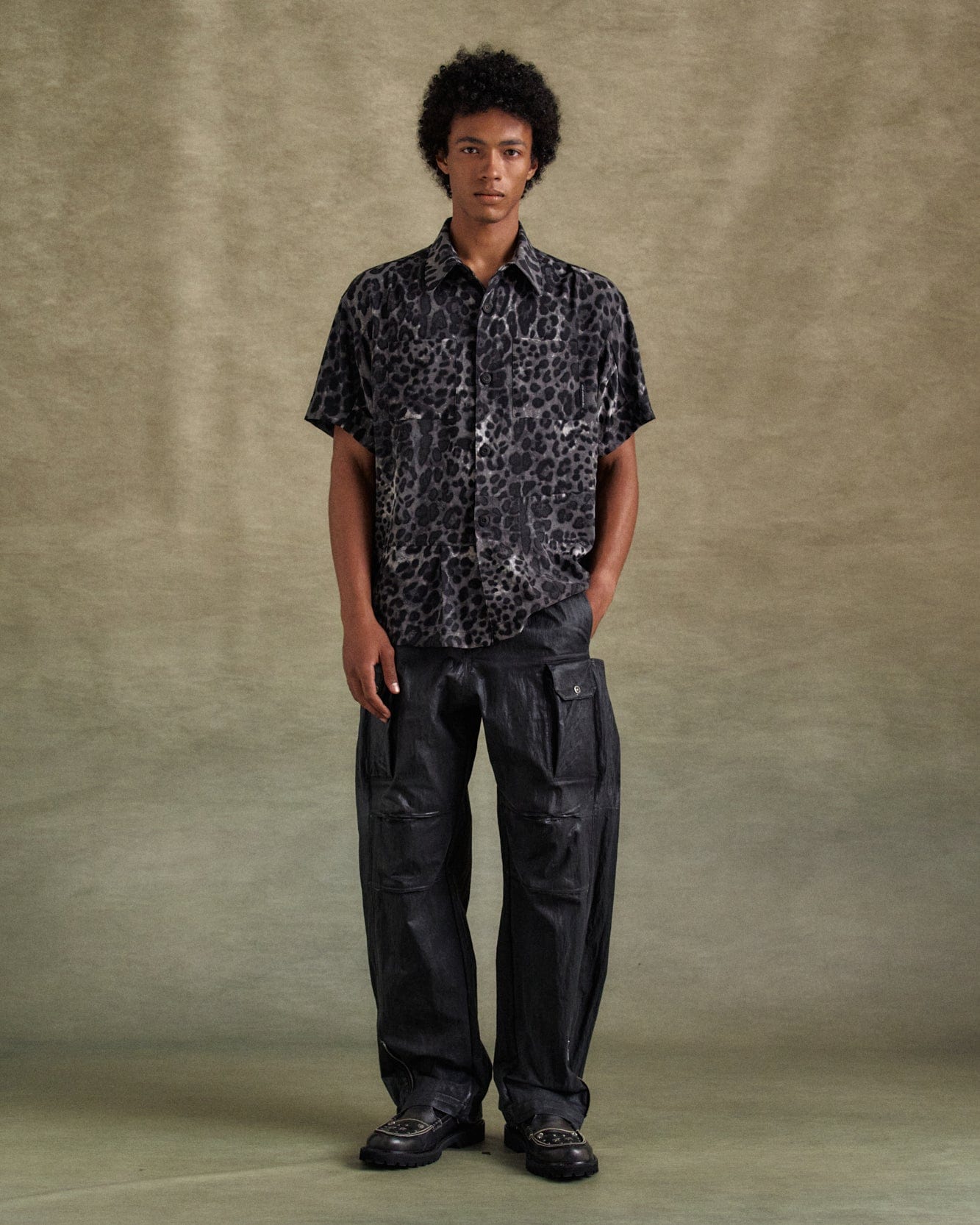 기타 BLACK LEOPARD SHIRTS atb1277m(BLACK)