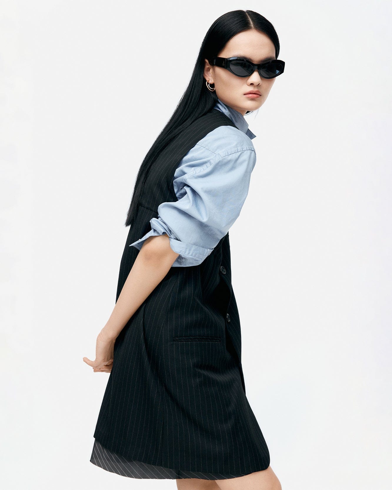 기타 BLAZER CUT SLEEVELESS DRESS atb1396w(BLACK)