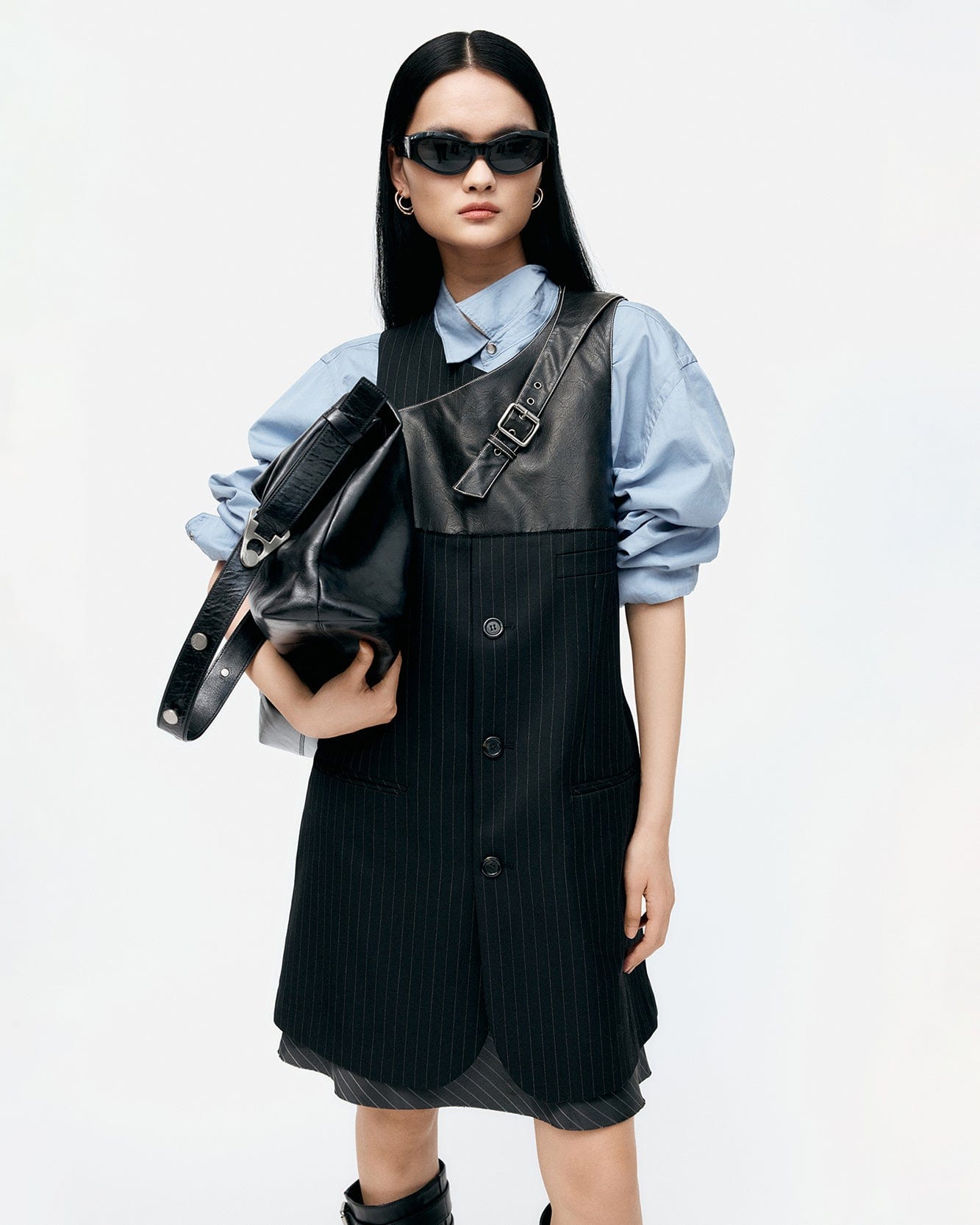 기타 BLAZER CUT SLEEVELESS DRESS atb1396w(BLACK)