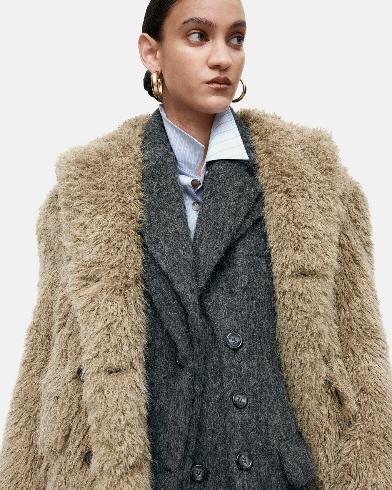 기타 BLAZER LAYERED COAT awa719w(CHARCOAL)