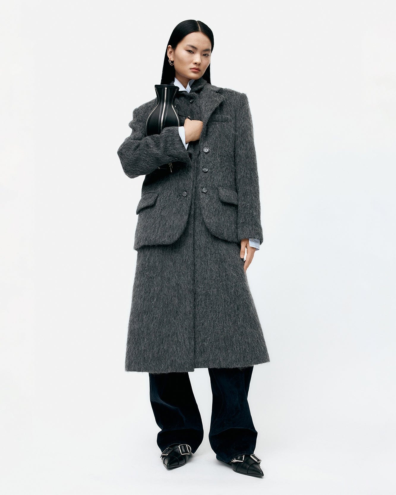 기타 BLAZER LAYERED COAT awa719w(CHARCOAL)