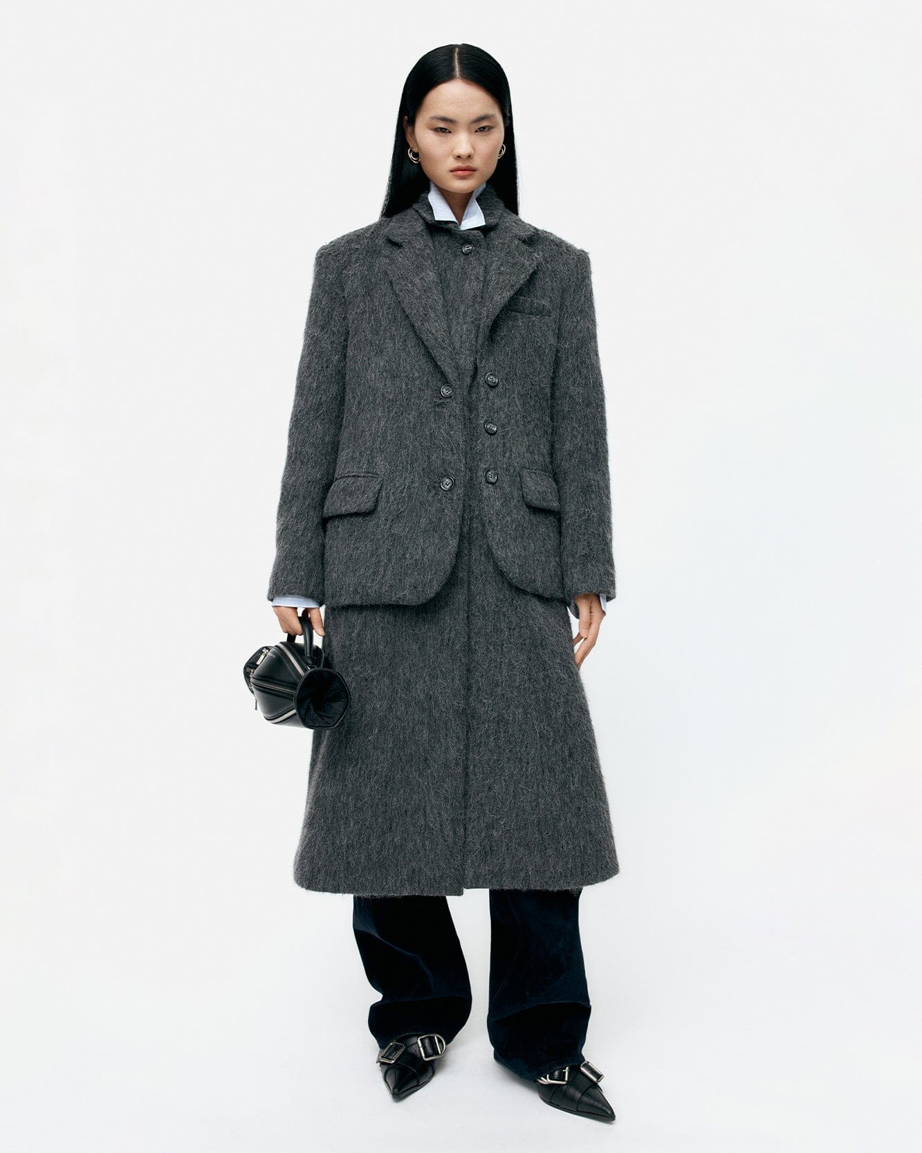 기타 BLAZER LAYERED COAT awa719w(CHARCOAL)