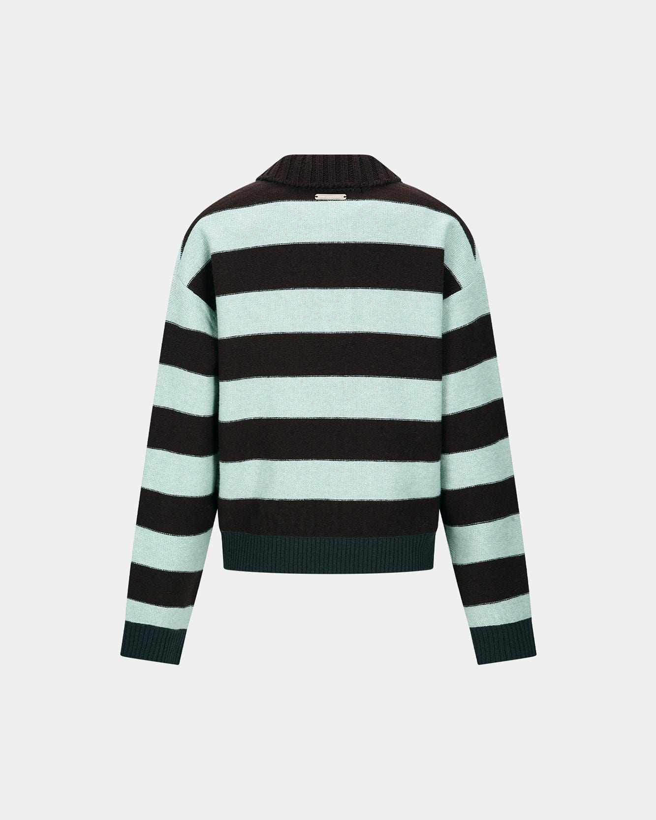 기타 BOLD STRIPE COLLAR SWEATER atb1385w(BROWN/JADE)