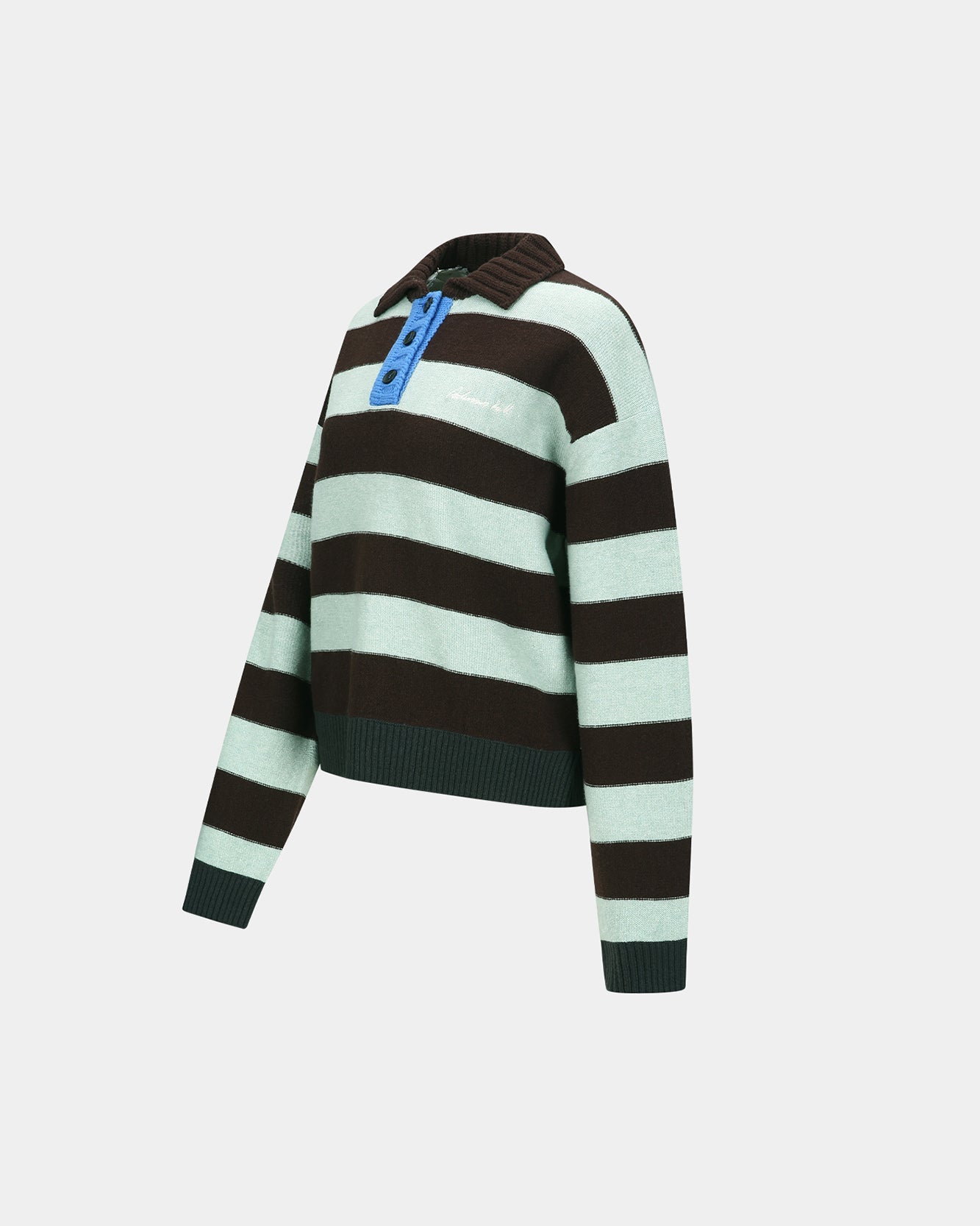 기타 BOLD STRIPE COLLAR SWEATER atb1385w(BROWN/JADE)