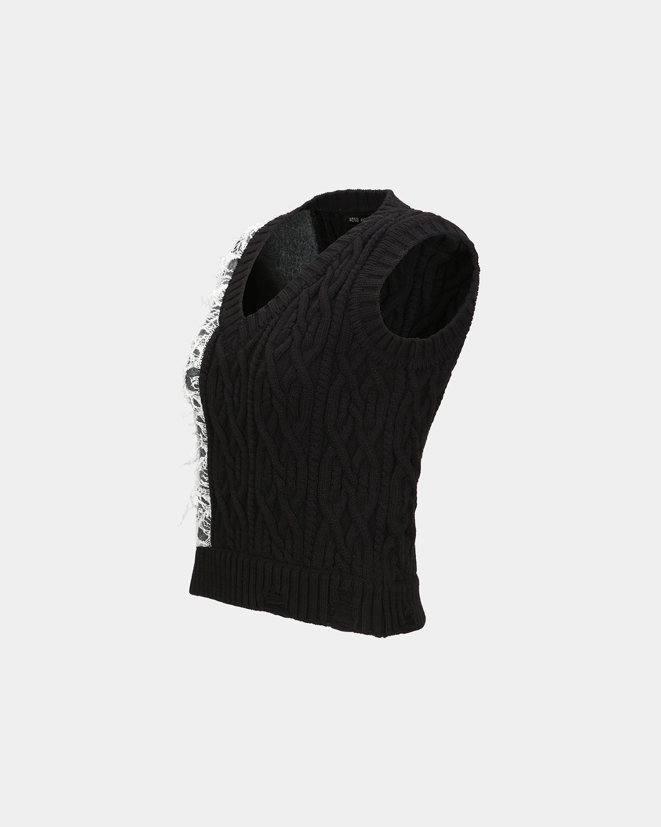 기타 BOUCLE CABLE PATCHWORK KNIT VEST atb1355w(CHARCOAL)