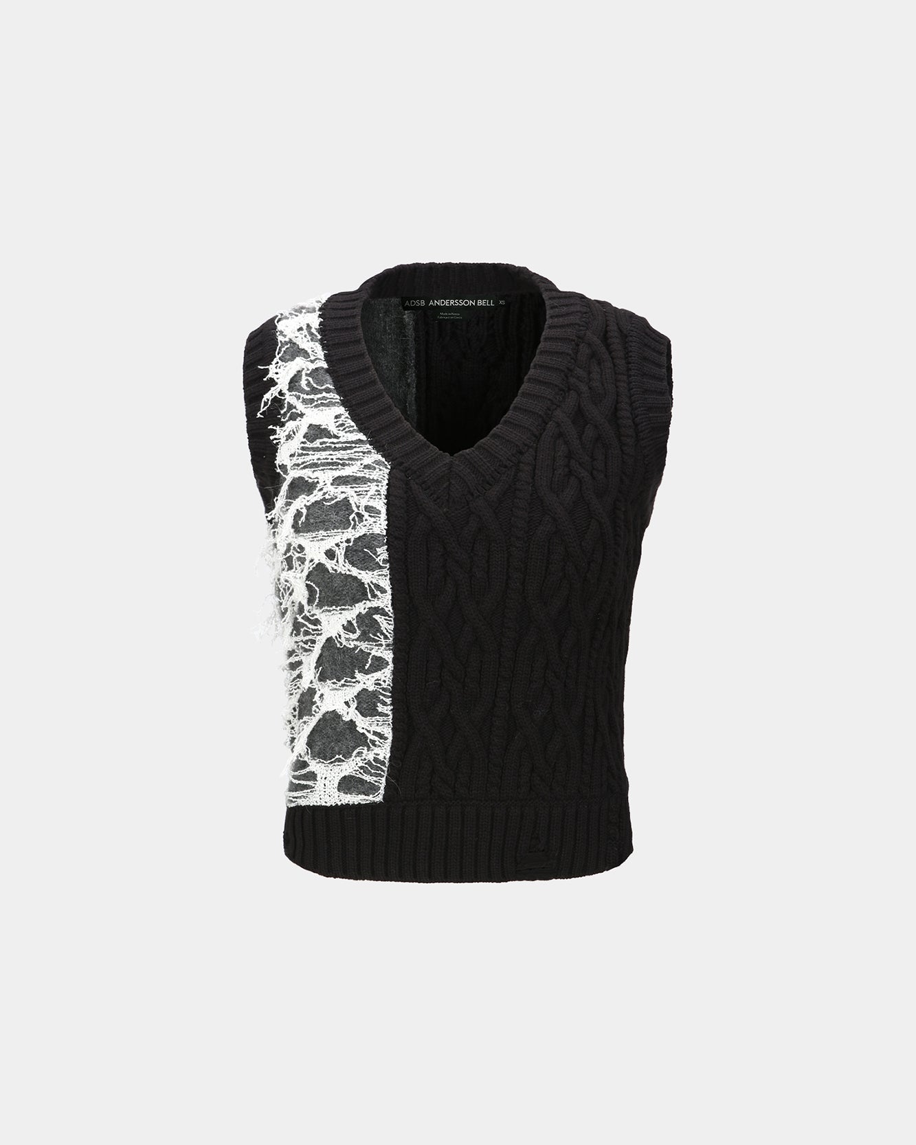 기타 BOUCLE CABLE PATCHWORK KNIT VEST atb1355w(CHARCOAL)