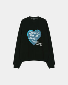 기타 BOYS HEART MESSAGE CREW-NECK SWEATER atb1453m(BLACK)