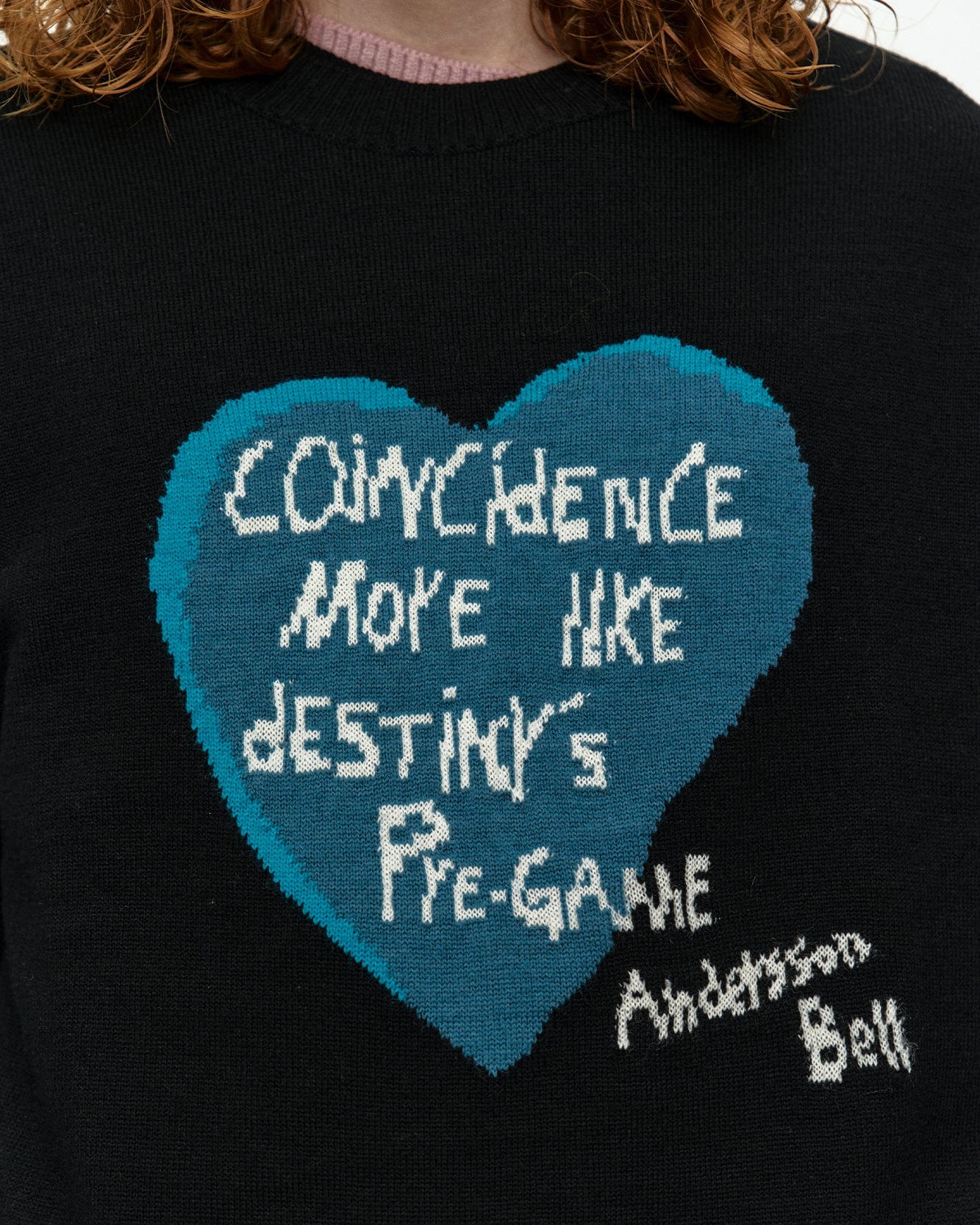 기타 BOYS HEART MESSAGE CREW-NECK SWEATER atb1453m(BLACK)