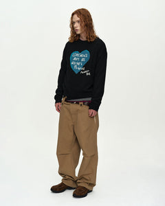 기타 BOYS HEART MESSAGE CREW-NECK SWEATER atb1453m(BLACK)