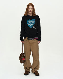 기타 BOYS HEART MESSAGE CREW-NECK SWEATER atb1453m(BLACK)