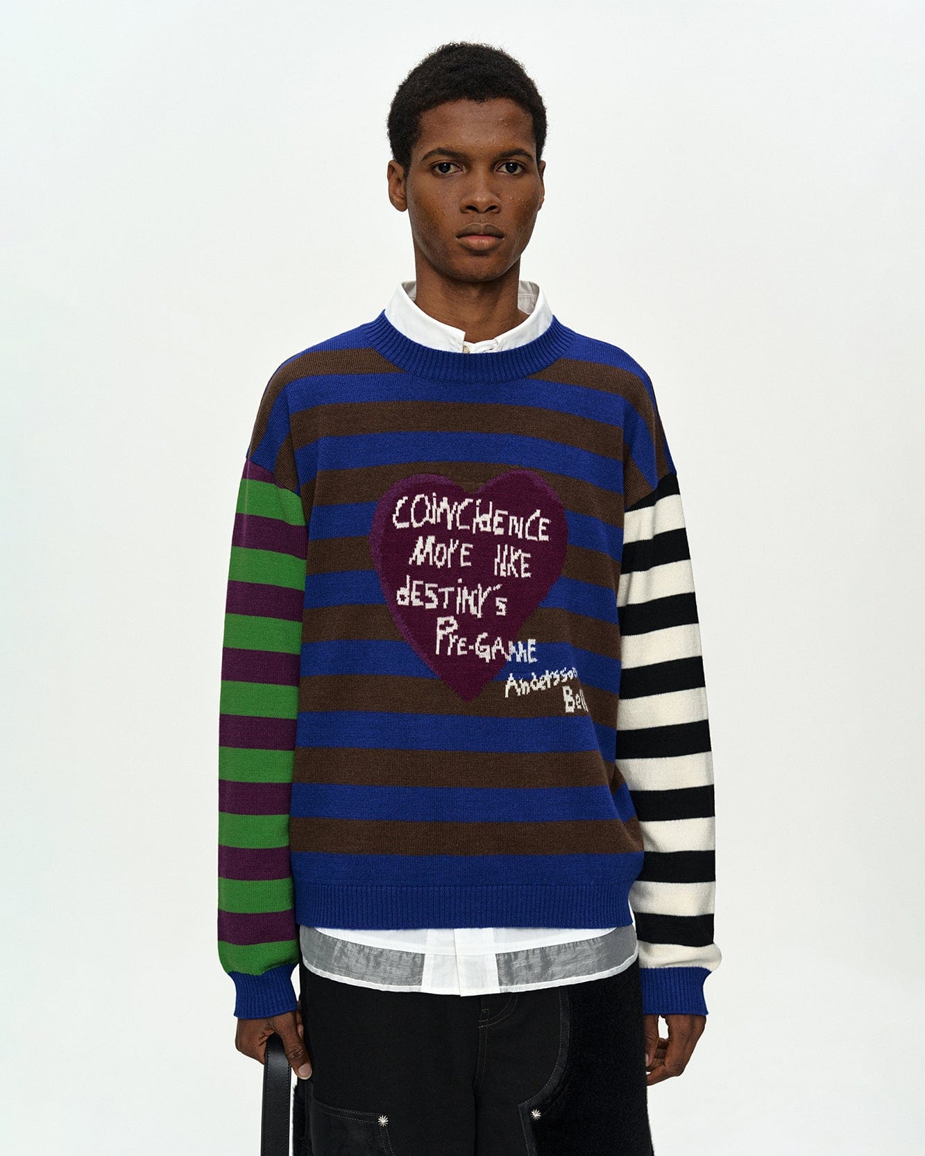 기타 BOYS HEART MESSAGE CREW-NECK SWEATER atb1453m(BLUE/GREEN)