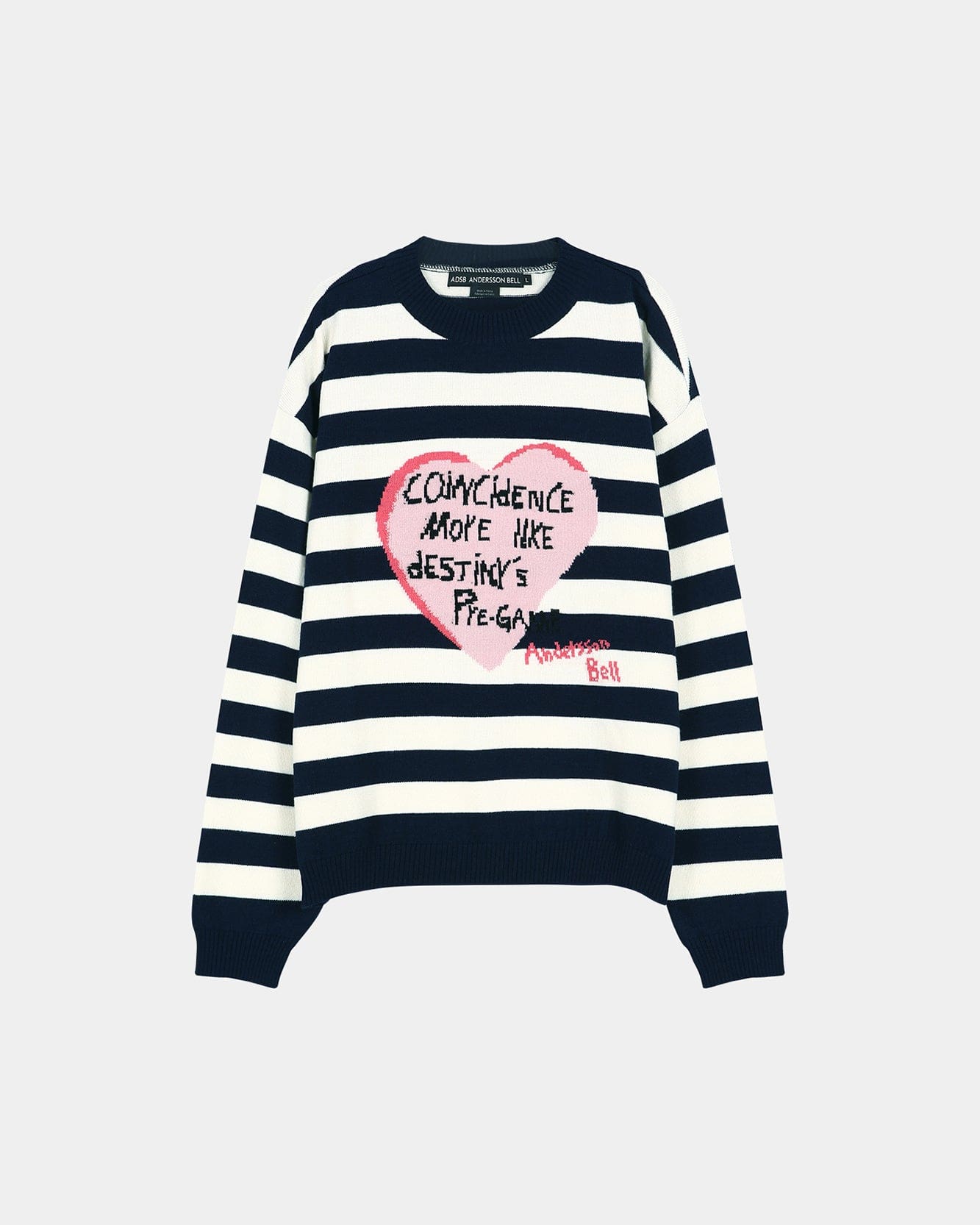 기타 BOYS HEART MESSAGE CREW-NECK SWEATER atb1453m(NAVY/IVORY)