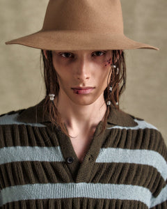 기타 BUBBLE STRIPE POLO SWEATER atb1246m(BROWN/MINT)