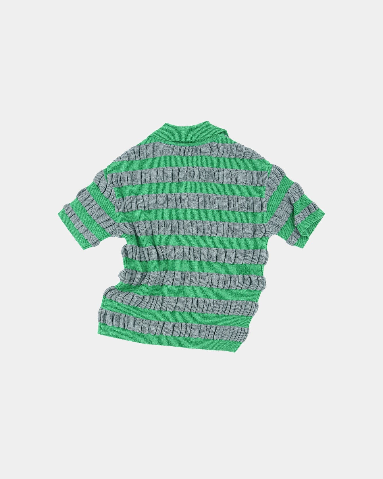 기타 BUBBLE STRIPE POLO SWEATER atb1246m(GREY/GREEN)