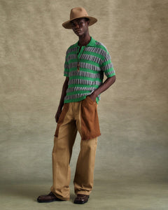 기타 BUBBLE STRIPE POLO SWEATER atb1246m(GREY/GREEN)