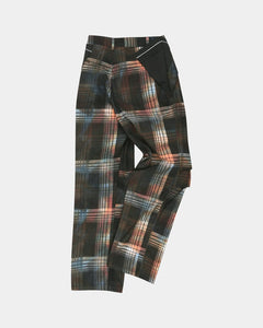 기타 BURN-OUT CHECK CUT-OUT WRAP PANTS apa840m(MULTI)