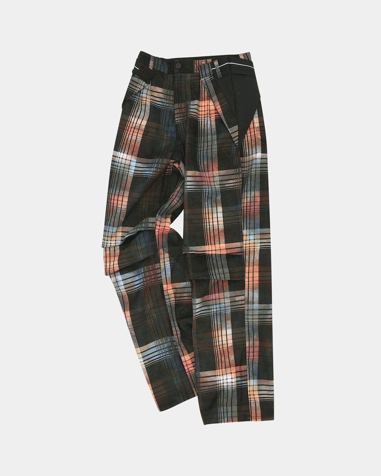 기타 BURN-OUT CHECK CUT-OUT WRAP PANTS apa840m(MULTI)