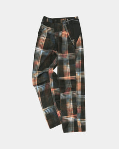 기타 BURN-OUT CHECK CUT-OUT WRAP PANTS apa840m(MULTI)