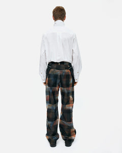 기타 BURN-OUT CHECK CUT-OUT WRAP PANTS apa840m(MULTI)