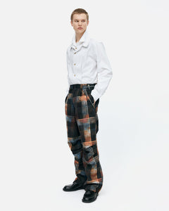 기타 BURN-OUT CHECK CUT-OUT WRAP PANTS apa840m(MULTI)